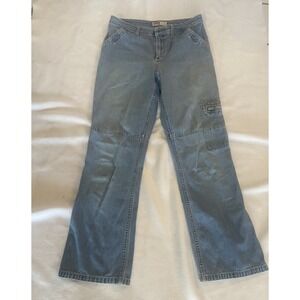 Vintage Old Navy Carpenter Jeans Women's 8 Y2K 90s Utility Cotton Wide Leg